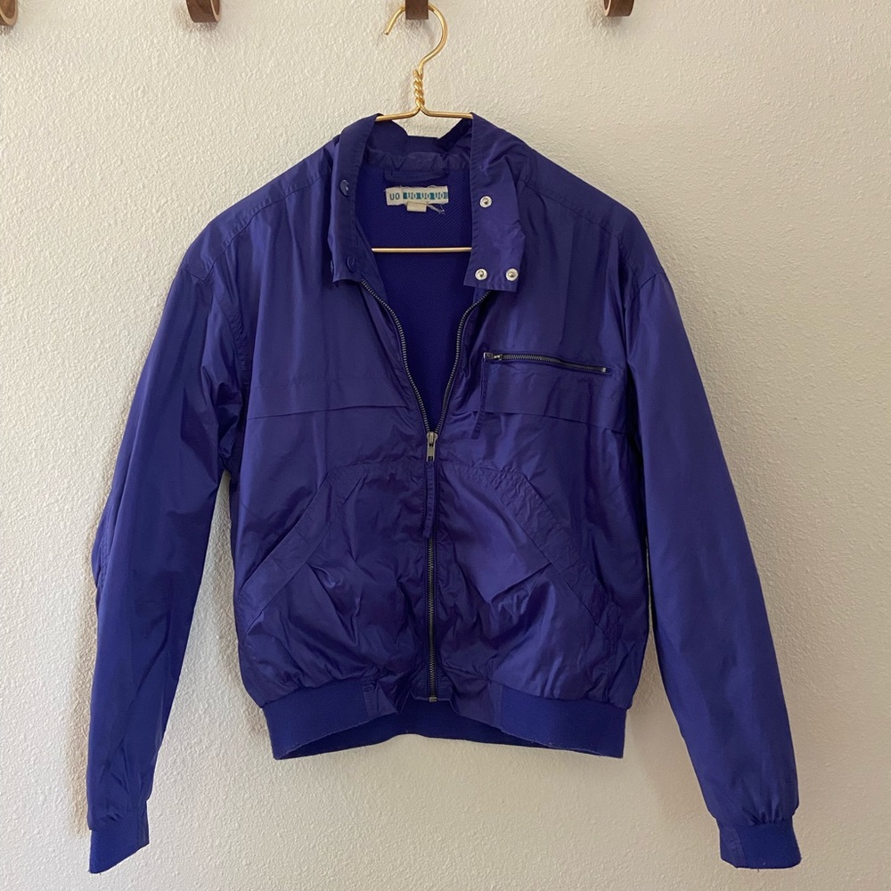 Urban Outfitters Blue Bomber Windbreaker Jacket